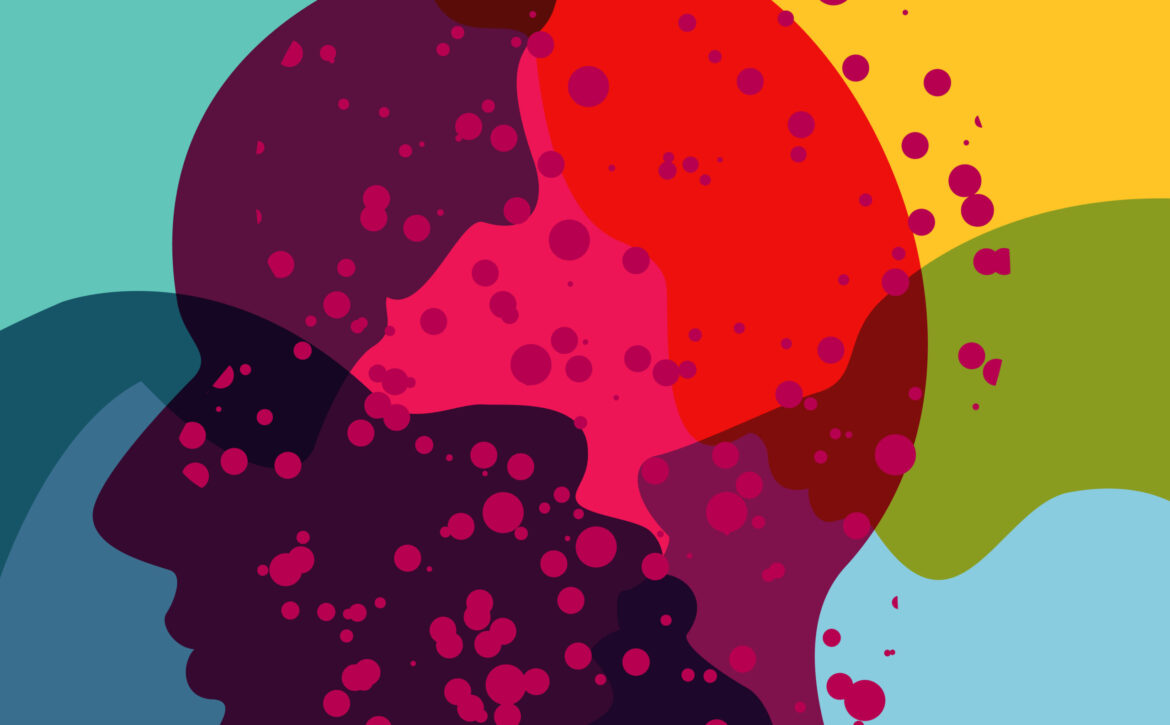 People, human concept. Abstract color background. Vector ilustra