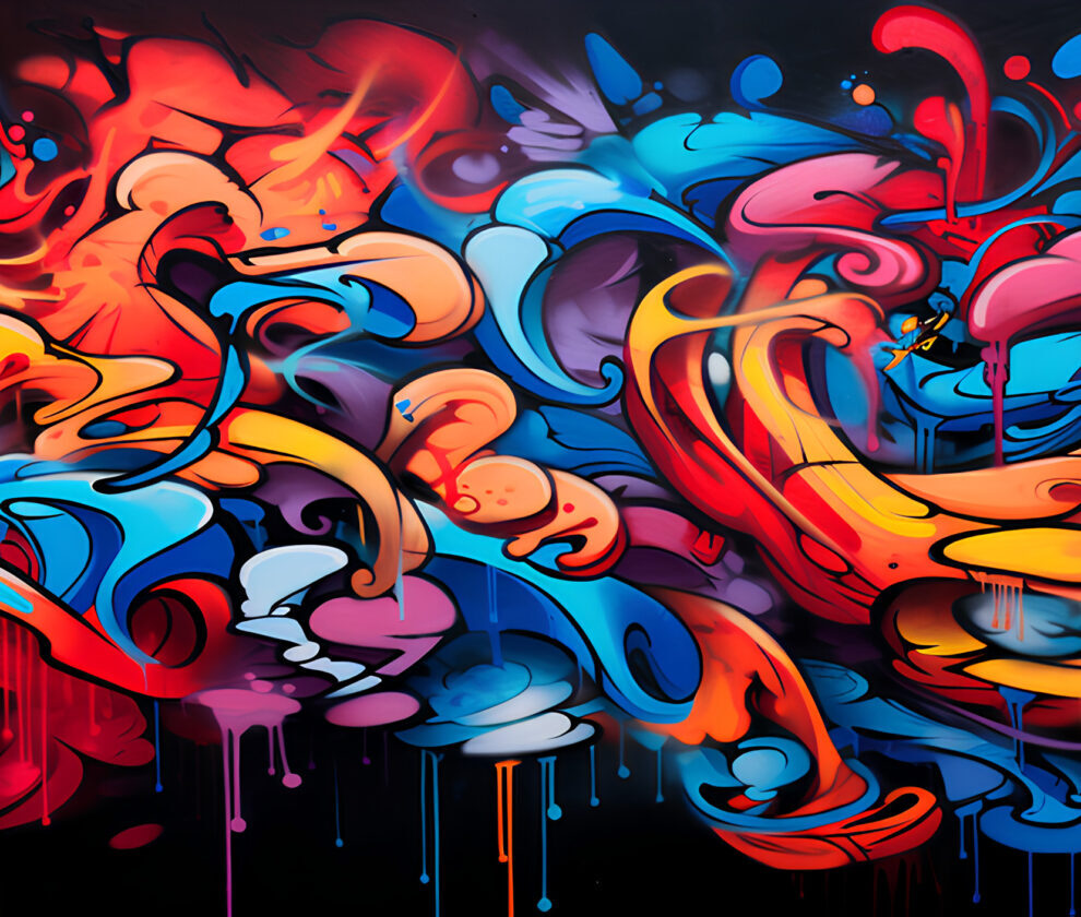 Graffiti wall abstract background. Idea for artistic pop art background backdrop.